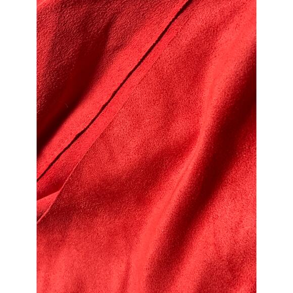 Bagatelle Womens Chic Asymmetric Preppy Suede Open Cardigan Coral Pink Orange LP - Picture 8 of 10